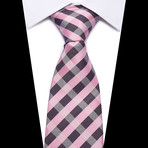 Neck Tie // Pink + Brown Cross Stripe