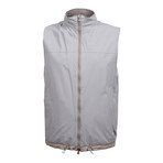 Two Tone Reversible Leather Vest // Gray (M)