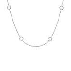 Estate 14k White Gold Circle Chain Diamond Necklace
