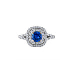 Vintage Brilliantee 18k White Gold Sapphire Ring // Ring Size: 6.75