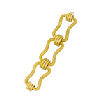 Estate 18k Brush Gold Large Link Bracelet