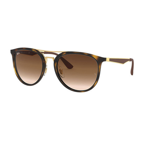 Unisex Round Double Bridged Sunglasses // Havana + Brown