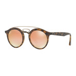 Women's Round Double Bridged Sunglasses // Tortoise + Copper Gradient