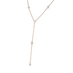 Estate 14k Rose Gold Diamond by the Yard Drop Necklace