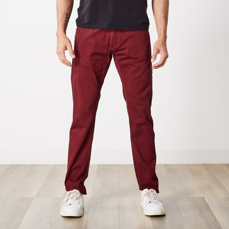 Slim 5 Pocket Twill Colored Jean // Maroon (30WX30L)