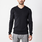 Slim V-Neck Sweater // Black (XL)