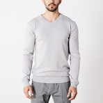 Slim V-Neck Sweater // Heather Gray (2XL)