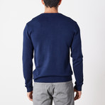 Slim V-Neck Sweater // Navy (XL)