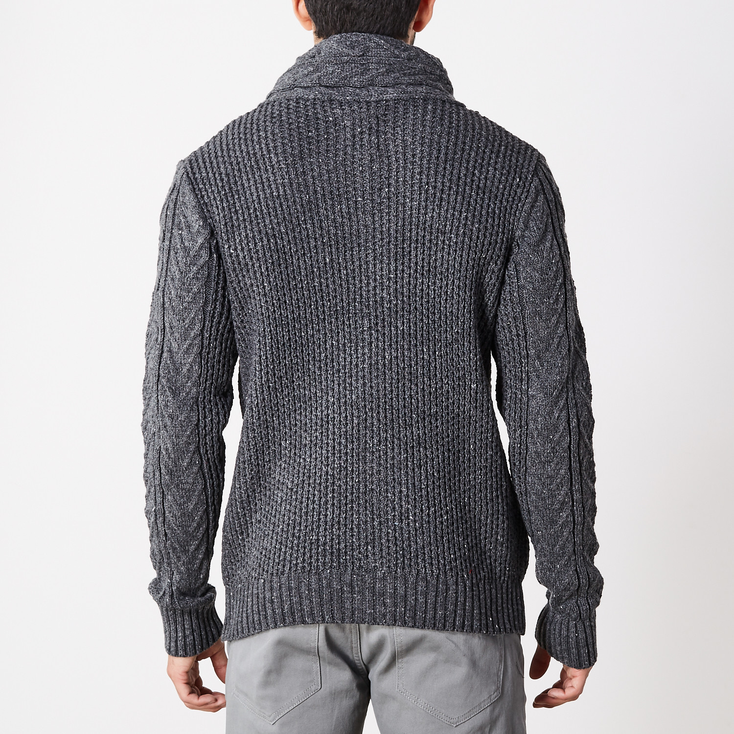 Cable Knit Button Sweater // Charcoal (S) - Xray Jeans - Touch of Modern
