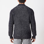 Quarter Zip Ribbed Sweater // Navy (S)