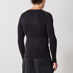 Men’s Compression Long Sleeve Shirt // Black (Large)