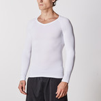 Men’s Compression Long Sleeve Shirt // White (Large)