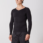 Men’s Compression Long Sleeve Shirt // Black (Large)