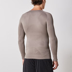 Men’s Compression Long Sleeve Shirt // Gray (Large)