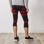 Men's Compression Leggings with Targeted Compression // Red (L)