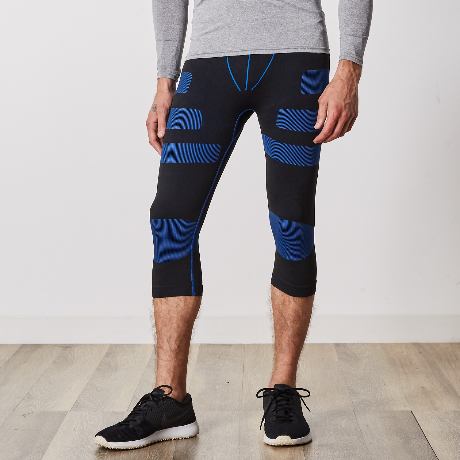 Men S Compression Leggings With Targeted Compression Blue L Extreme Fit Touch Of Modern