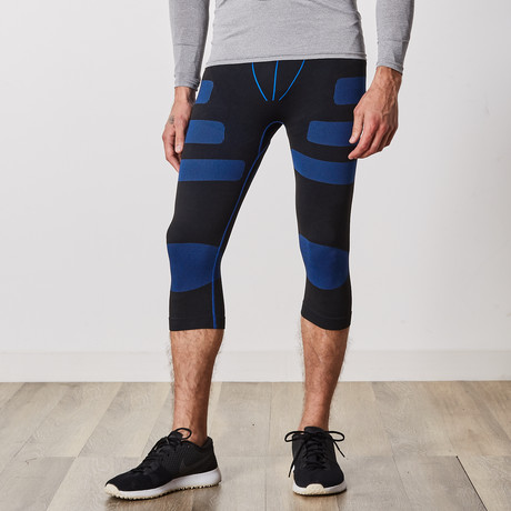 Men's Compression Leggings with Targeted Compression // Blue (L)