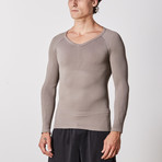 Men’s Compression Long Sleeve Shirt // Gray (Small)