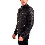 Devin Leather Jacket // Navy (Medium)