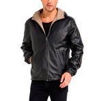 Remi Reversible Leather Jacket // Black + Beige (Medium)