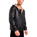 Remi Reversible Leather Jacket // Black + Beige (Small)