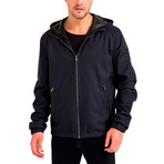 Remi Reversible Leather Jacket // Black + Navy (Medium)