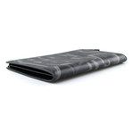 Salvatore Ferragamo // Printed Leather Pouch Clutch // Black + Gray