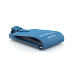 Salvatore Ferragamo // Smooth Leather Luggage Tag // Blue