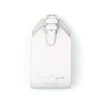 Salvatore Ferragamo // Smooth Leather Luggage Tag // Gray