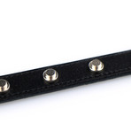 Saint Laurent // Leather Bracelet // Black + Silver Stud