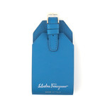 Salvatore Ferragamo // Smooth Leather Luggage Tag // Blue