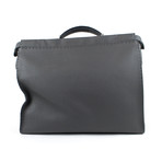 Fendi // Leather Peekaboo Selleria Handbag // Gray