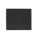 Salvatore Ferragamo // Hammered Leather Bifold Wallet Faded // Black