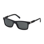 Montblanc Men's Square Sunglasses // Matte Black+ Smoke