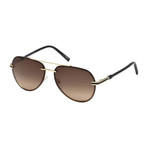 Montblanc Men's Aviator Sunglasses // Gold+ Brown Gradient