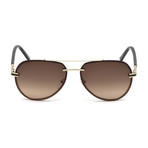 Montblanc Men's Aviator Sunglasses // Gold+ Brown Gradient