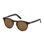 Montblanc // Men's Polarized Round Sunglasses // Havana + Roviex