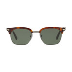 Persol Men's PO3199S Clubmaster Sunglasses // Havana + Green