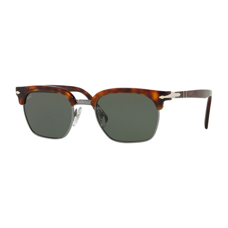 Persol Men's PO3199S Clubmaster Sunglasses // Havana + Green