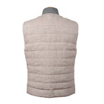 Reversible Puffer Vest // Gray + Beige (XS)