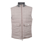 Reversible Puffer Vest // Gray + Beige (M)