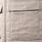 Reversible Puffer Vest // Gray + Beige (M)