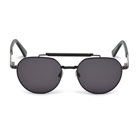 Diesel Unisex Dl0239-01A Sunglasses // Shiny Black + Smoke