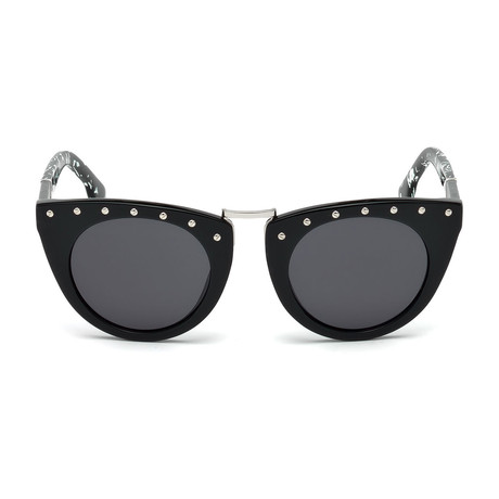 Diesel Women's Dl0211-01A Sunglasses // Shiny Black + Smoke