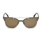 Diesel // Men's Dl0215-97G Sunglasses // Matte Dark Green + Brown Mirror