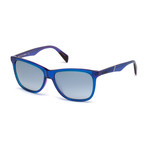 Diesel Unisex Dl0222-92C Sunglasses // Blue + Smoke Mirror