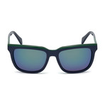 Diesel // Men's Dl0224-92Q Sunglasses // Blue + Green Mirror