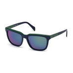 Diesel // Men's Dl0224-92Q Sunglasses // Blue + Green Mirror