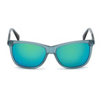 Diesel // Unisex Dl0222-87Q Sunglasses // Shiny Turquoise + Green Mirror