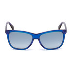 Diesel Unisex Dl0222-92C Sunglasses // Blue + Smoke Mirror